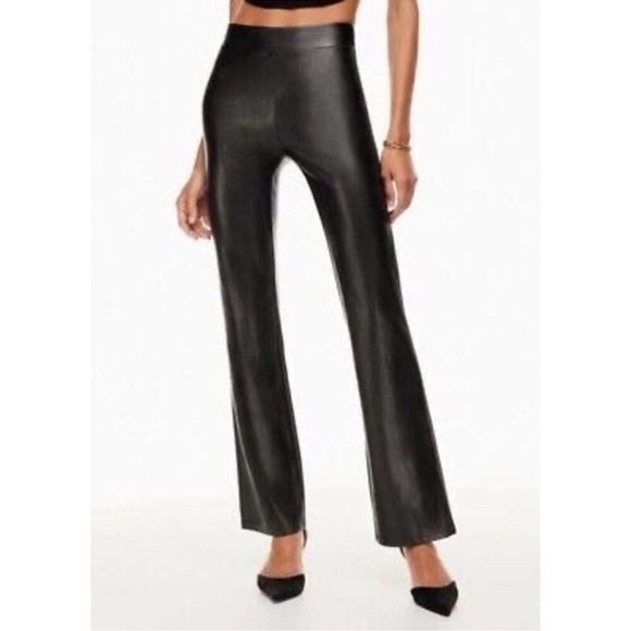 TEN BY BABTON Faux Leather Upstage Pant Flare Aritzia - Picture 1 of 6